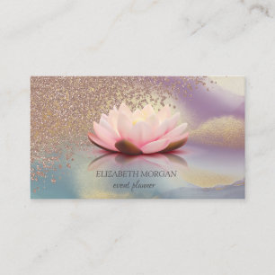 Carte De Visite Élégant Moderne Diamants Lotus Paillettes Holograp