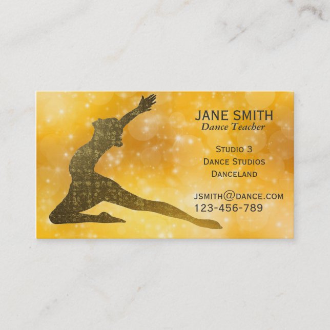Carte De Visite Élégant moderne d'instructeur de danse de (Devant)