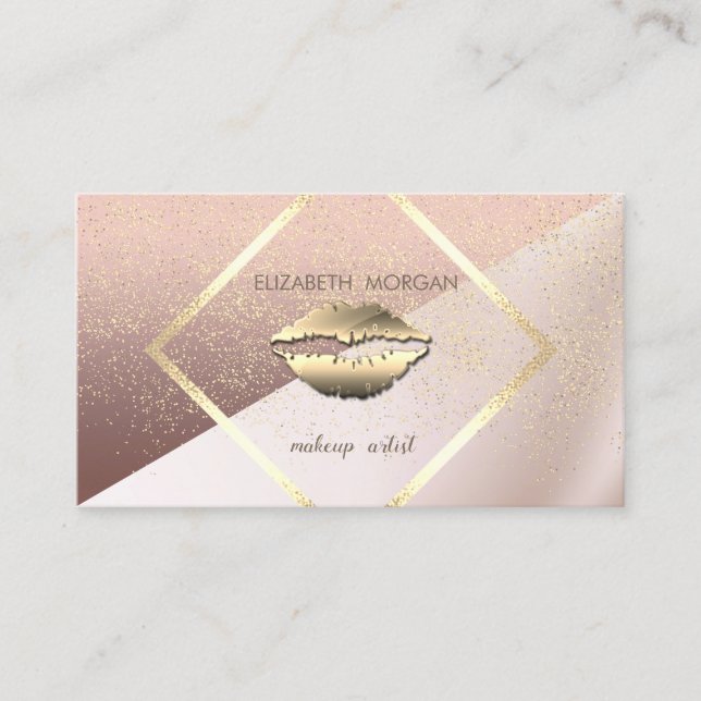 Carte De Visite Elégant moderne, Géométrique, Cadre, Confetti, Lèv (Devant)