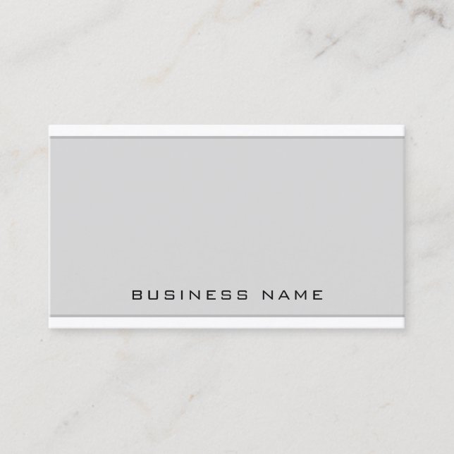 Carte De Visite Élégant moderne gris blanc simple professionnel (Devant)