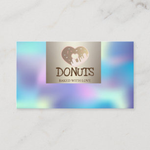 Carte De Visite Élégant Moderne, Holographique, Donuts, Boulangeri