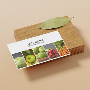 Carte De Visite Elégant moderne Légumes blancs nutritionniste Chef