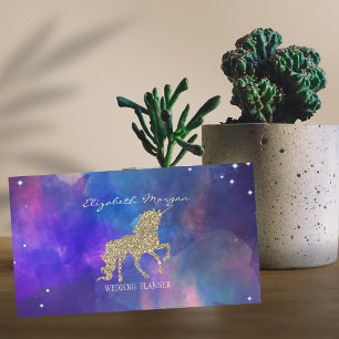 Carte De Visite Élégant Moderne, Licorne Paillettes Dorées Éclabou