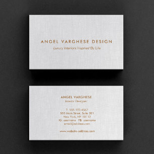 Carte De Visite Élégant moderne, Linge gris clair professionnel