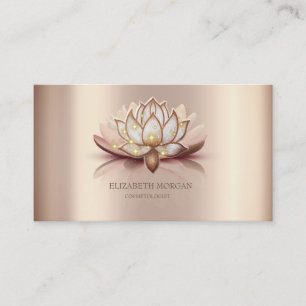 Carte De Visite Élégant Moderne Lotus Marron Froid