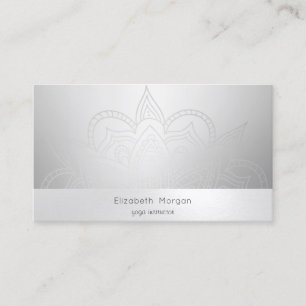 Carte De Visite Élégant Moderne Mandala Silver Lumineux