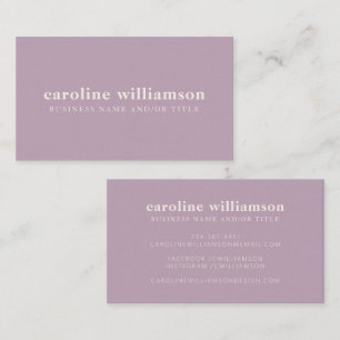 Carte De Visite Élégant Moderne Minimaliste Lilas Poussiéreux