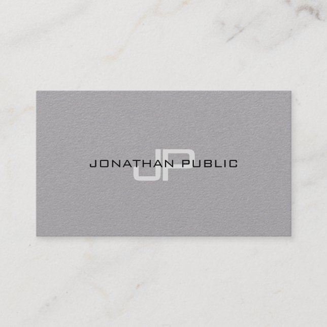 Carte De Visite Élégant Moderne Monogramme Simple Modèle Luxueux (Devant)