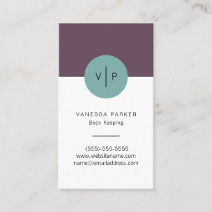 Carte de visite élégant moderne No.2 de monogramme