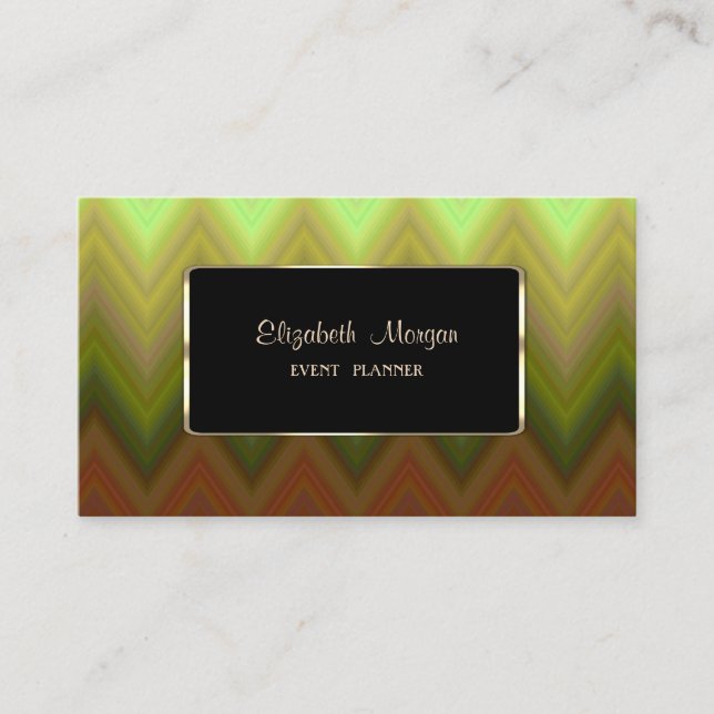 Carte De Visite Elégant, moderne, Ombre Zigzag Chevron (Devant)