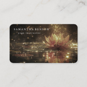 Carte De Visite Élégant Moderne Or Lotus Logo Élégant Cuivre 