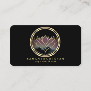 Carte De Visite Élégant Moderne Or Lotus Logo Élégant Cuivre