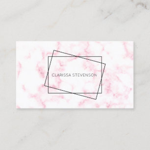 Carte De Visite élégant moderne pastel rose et blanc faux marbre