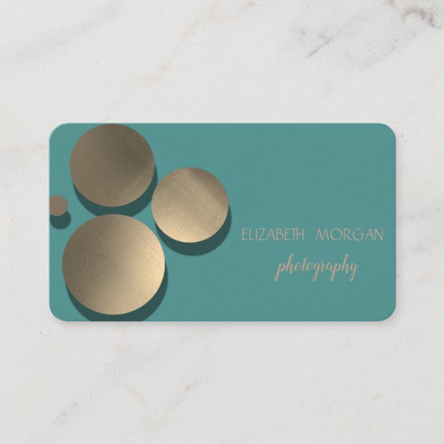 Carte De Visite Élégant moderne, Points, Vert (Devant)