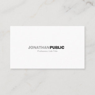 Carte De Visite Élégant Moderne Professionnel Blanc Simple