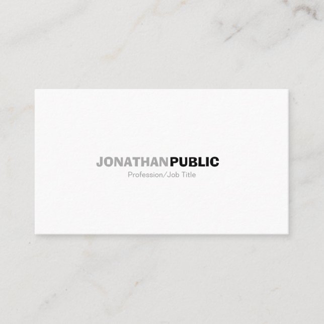 Carte De Visite Élégant Moderne Professionnel Blanc Simple (Devant)