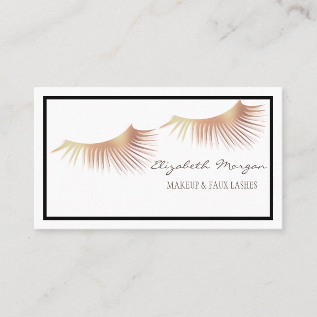 Carte De Visite Élégant Moderne Professionnel, Cadre, Faux Lashes (Devant)