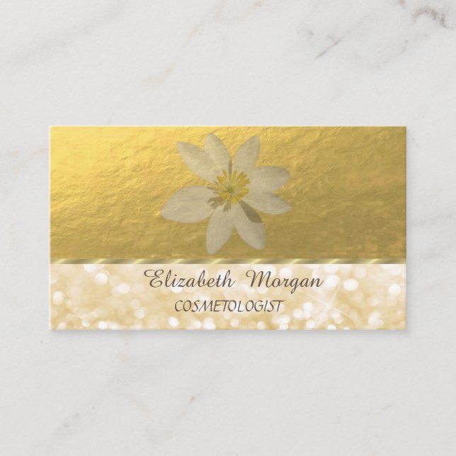 Carte De Visite Élégant Moderne Professionnel, Faux Gold, Blancs (Devant)