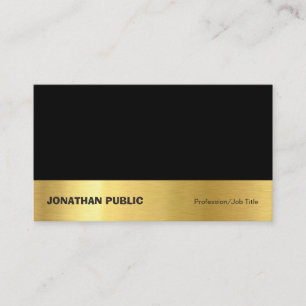 Carte De Visite Élégant Moderne Professionnel Noir Or Simple