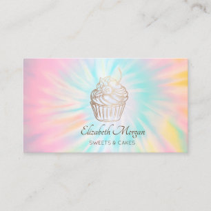 Carte De Visite Elégant, moderne, Rose or Cupcake Tie Dye