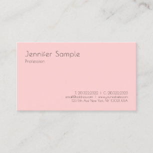 Carte De Visite Élégant moderne rose pâle blanc Modèle simple
