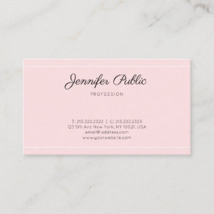Carte De Visite Élégant Moderne Rose Tendance Écriture Simple