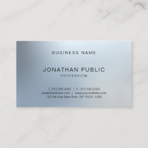 Carte De Visite Elégant moderne Silver look Plain Professional