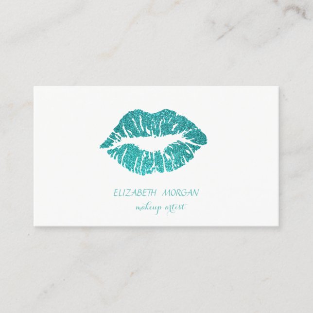 Carte De Visite Elégant Moderne, Simple, Lèvres de Glitterie, Arti (Devant)