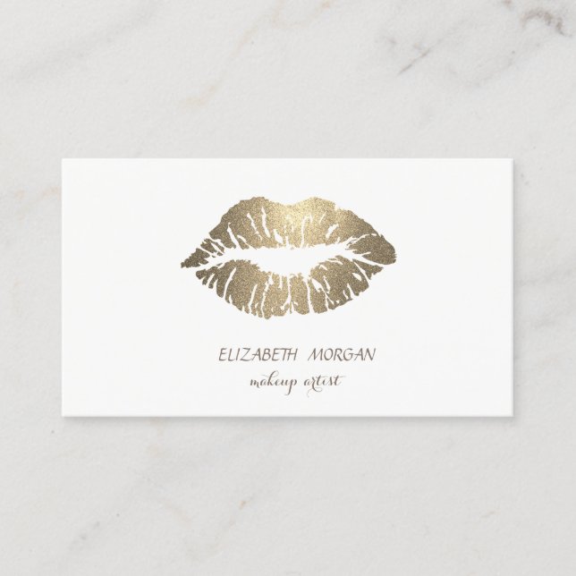 Carte De Visite Elégant Moderne, Simple, Lèvres de Glitterie, Arti (Devant)