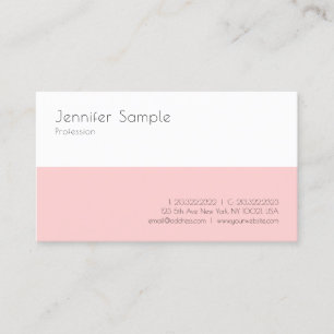 Carte De Visite Élégant Moderne Simple Modèle Rose Blanc