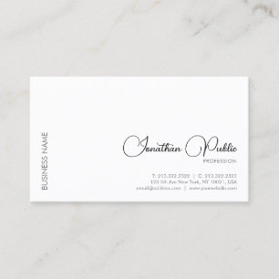 Carte De Visite Élégant moderne Simple Professional écrit à la mai