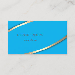Carte De Visite Élégant Moderne Simple Rayure Bleue et Or