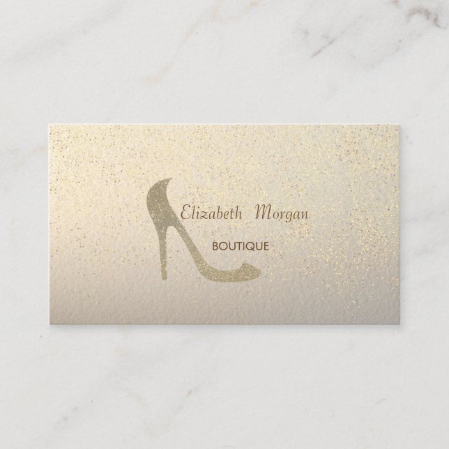 Carte De Visite Élégant moderne talon haut, Confetti Or (Devant)