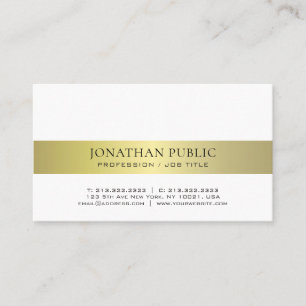 Carte De Visite Élégant moderne tendance Gold Plain professionnel