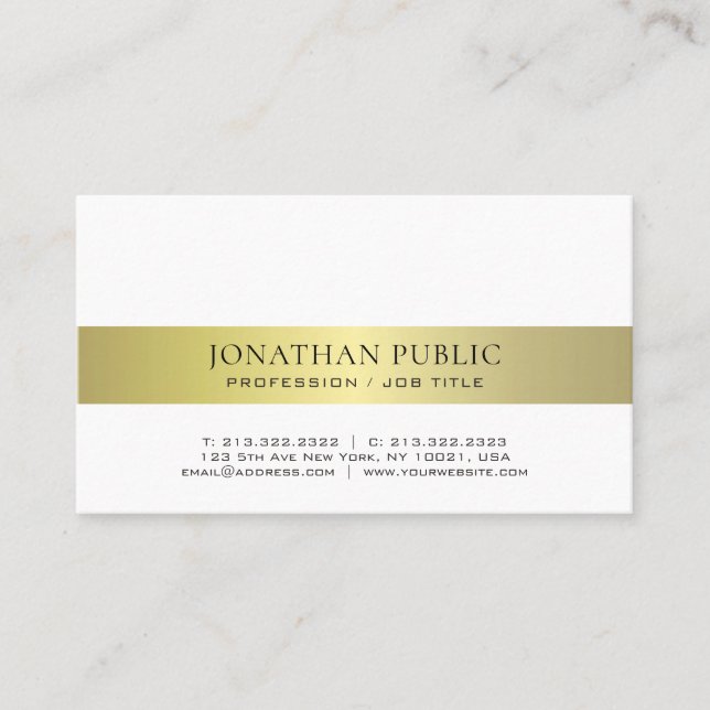 Carte De Visite Élégant moderne tendance Gold Plain professionnel (Devant)