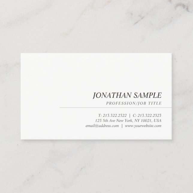 Carte De Visite Élégant Moderne tendance Simple Modèle professionn (Devant)