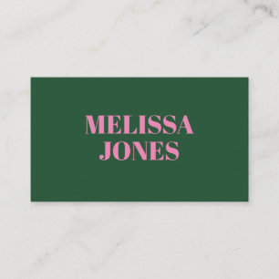 Carte De Visite Élégant moderne vert rose professionnel