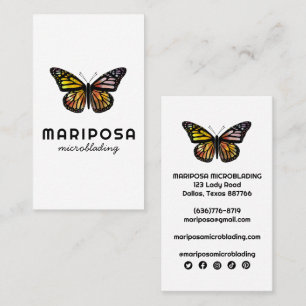 Carte De Visite Elégant Monarch Butterfly Esthetician Beauty Salon
