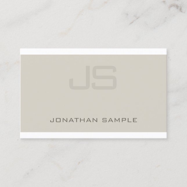 Carte De Visite Élégant Monogram Professional Chic Plain Moderne (Devant)