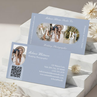 Carte De Visite Elegant Monogram Wedding Photographer Arch Photos
