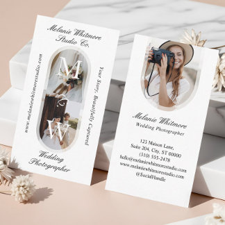 Carte De Visite Elegant Monogram Wedding Photographer Arch Photos