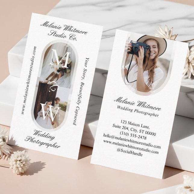 Carte De Visite Elegant Monogram Wedding Photographer Arch Photos (Elegant Monogram Wedding Photographer Arch Photos Business Card)