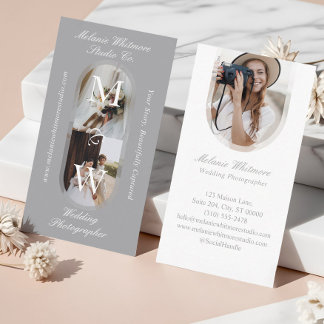 Carte De Visite Elegant Monogram Wedding Photographer Arch Photos