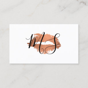 Carte De Visite Élégant Monogramme / Baiser Glamor