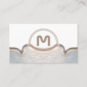 Carte De Visite Élégant monogramme de menuiserie en bois clair c