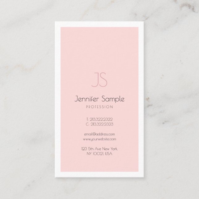 Carte De Visite Elégant Monogramme Design Clean Plain Luxe tendanc (Devant)