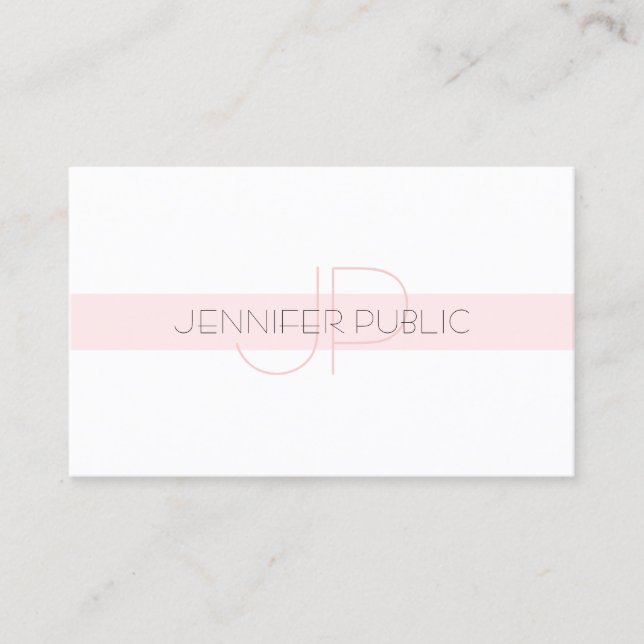 Carte De Visite Élégant Monogramme Design élégant Luxe tendance Pl (Devant)