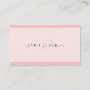 Carte De Visite Élégant Monogramme Design moderne Tendance Pink Pl