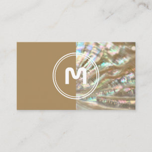 Carte De Visite Élégant monogramme deux tons mère de la surface de