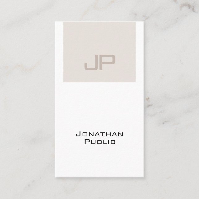 Carte De Visite Élégant Monogramme épuré de luxe tendance (Devant)